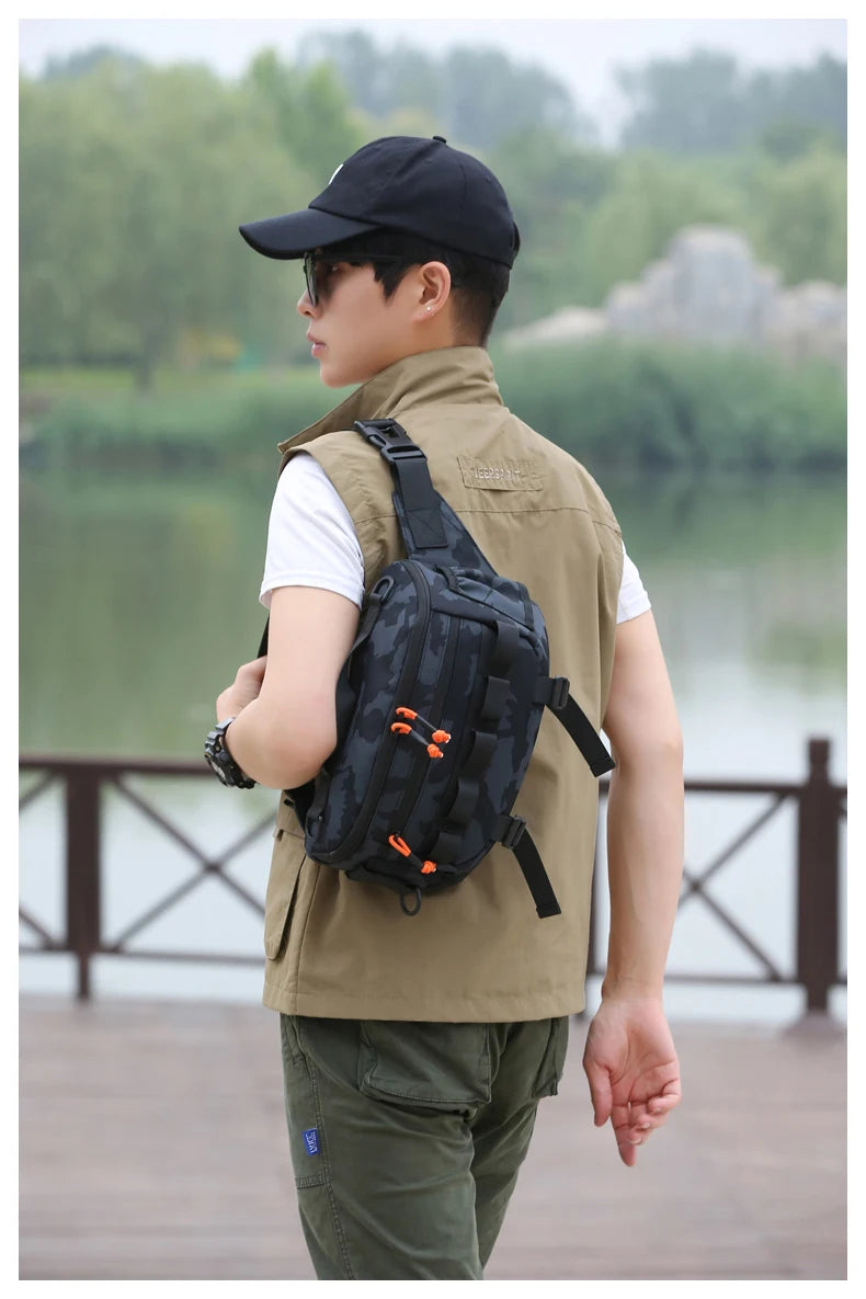 Fishing chest waist bag tactical outdoor tourism sports fishing bait bag hunting camping hiking bicycle bag mountaineering