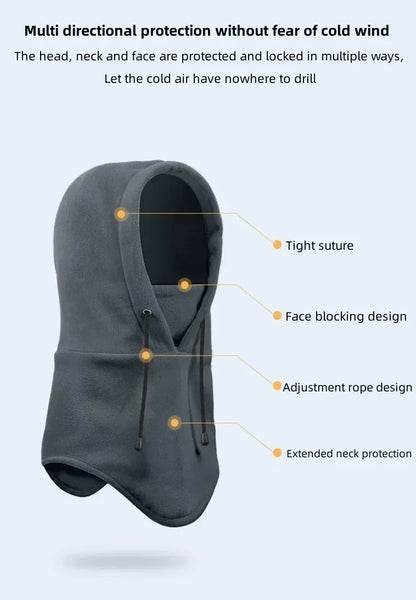 Winter Men's and Women's Hats Fashion Warm Hats Waterproof Warm Wool Balaclava Hats Hooded Neck Warm Hiking Scarves