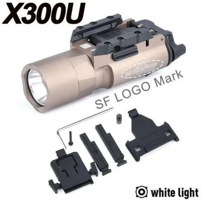 Tactical Surefir X300 X300U Ultra X300V X400 Metal Pistol Gun Strobe LED Light Fit 20mm Rail Airsoft Hanging Hunting Flashlight