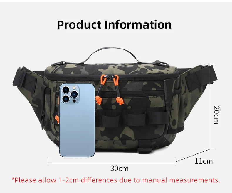 Fishing chest waist bag tactical outdoor tourism sports fishing bait bag hunting camping hiking bicycle bag mountaineering