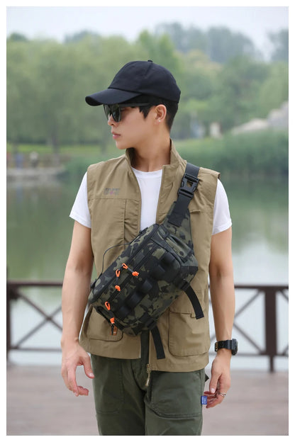 Fishing chest waist bag tactical outdoor tourism sports fishing bait bag hunting camping hiking bicycle bag mountaineering