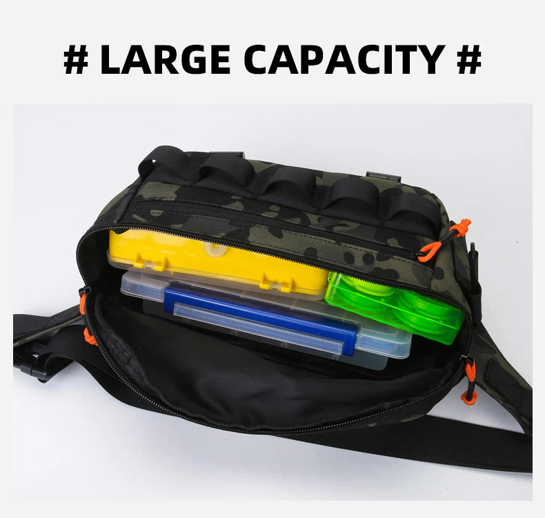 Fishing chest waist bag tactical outdoor tourism sports fishing bait bag hunting camping hiking bicycle bag mountaineering