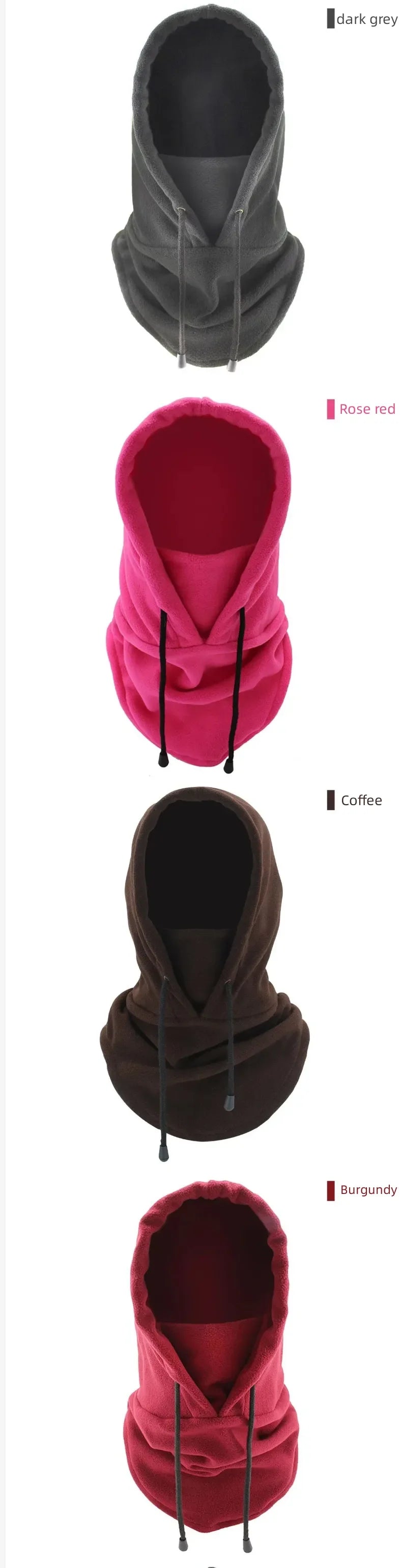 Winter Men's and Women's Hats Fashion Warm Hats Waterproof Warm Wool Balaclava Hats Hooded Neck Warm Hiking Scarves