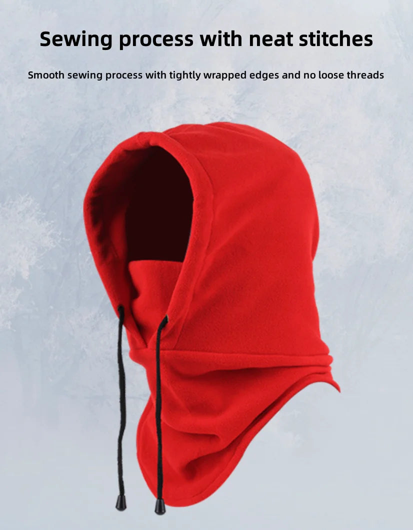 Fashionable Warm Hat Winter Men's and Women's Hats Waterproof and Warm Wool Balaclava Hat Hooded Neck Warm Hiking Scarf