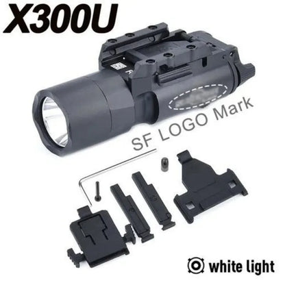 Tactical Surefir X300 X300U Ultra X300V X400 Metal Pistol Gun Strobe LED Light Fit 20mm Rail Airsoft Hanging Hunting Flashlight