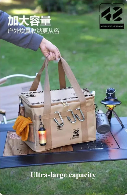 Outdoor Storage Bag 30-42L Large Capacity Folding Storage Box Picnic Camping Equipment Storage Box Portable Waterproof Handbag