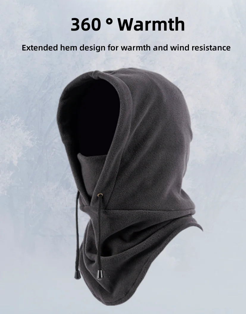 Fashionable Warm Hat Winter Men's and Women's Hats Waterproof and Warm Wool Balaclava Hat Hooded Neck Warm Hiking Scarf