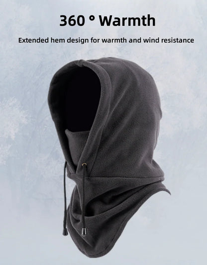 Fashionable Warm Hat Winter Men's and Women's Hats Waterproof and Warm Wool Balaclava Hat Hooded Neck Warm Hiking Scarf