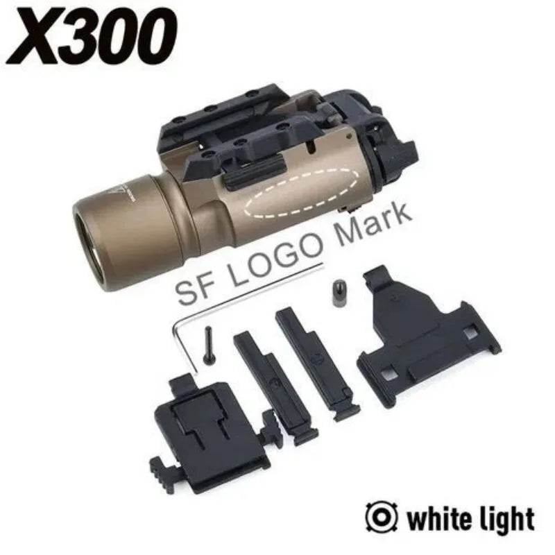 Tactical Surefir X300 X300U Ultra X300V X400 Metal Pistol Gun Strobe LED Light Fit 20mm Rail Airsoft Hanging Hunting Flashlight