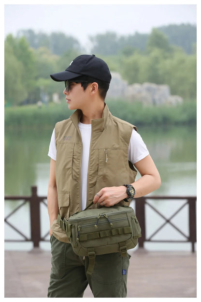 Fishing chest waist bag tactical outdoor tourism sports fishing bait bag hunting camping hiking bicycle bag mountaineering