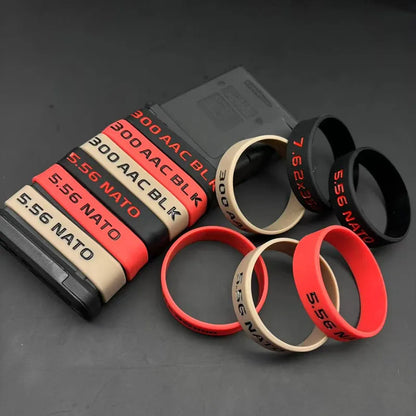 4PCS Tactical Magazine Marking Band 5.56/7.62 Magazine Marking Rubber Band for M4/M16 AR15 AK 47 74 Universal Hunting Shooting