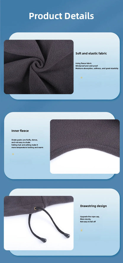 Fashionable Warm Hat Winter Men's and Women's Hats Waterproof and Warm Wool Balaclava Hat Hooded Neck Warm Hiking Scarf