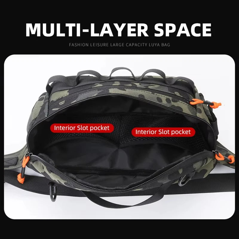 Fishing chest waist bag tactical outdoor tourism sports fishing bait bag hunting camping hiking bicycle bag mountaineering