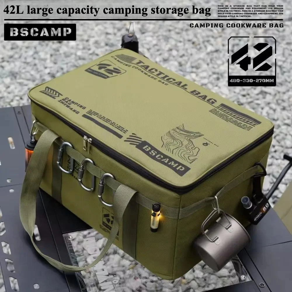Outdoor Storage Bag 30-42L Large Capacity Folding Storage Box Picnic Camping Equipment Storage Box Portable Waterproof Handbag