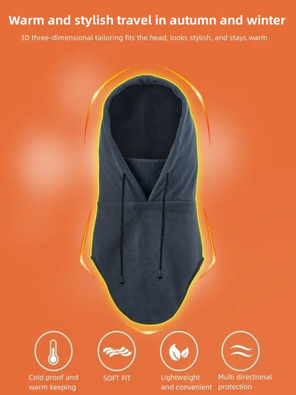 Winter Men's and Women's Hats Fashion Warm Hats Waterproof Warm Wool Balaclava Hats Hooded Neck Warm Hiking Scarves