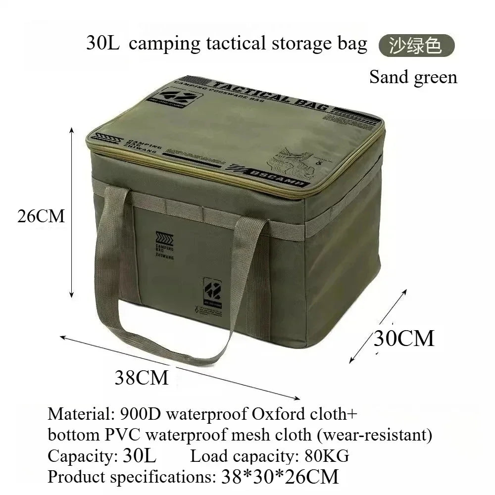 Outdoor Storage Bag 30-42L Large Capacity Folding Storage Box Picnic Camping Equipment Storage Box Portable Waterproof Handbag