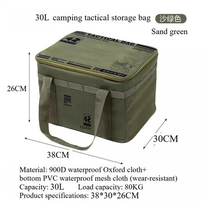 Outdoor Storage Bag 30-42L Large Capacity Folding Storage Box Picnic Camping Equipment Storage Box Portable Waterproof Handbag