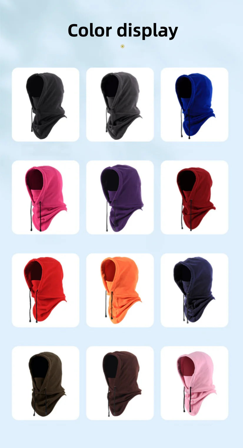 Fashionable Warm Hat Winter Men's and Women's Hats Waterproof and Warm Wool Balaclava Hat Hooded Neck Warm Hiking Scarf
