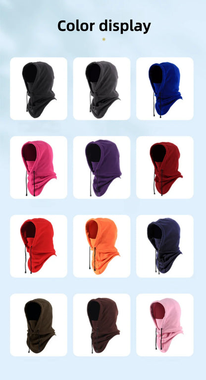 Fashionable Warm Hat Winter Men's and Women's Hats Waterproof and Warm Wool Balaclava Hat Hooded Neck Warm Hiking Scarf