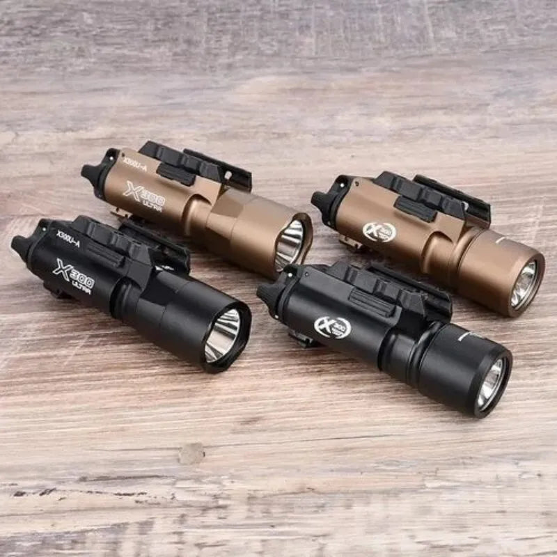 Tactical Surefir X300 X300U Ultra X300V X400 Metal Pistol Gun Strobe LED Light Fit 20mm Rail Airsoft Hanging Hunting Flashlight