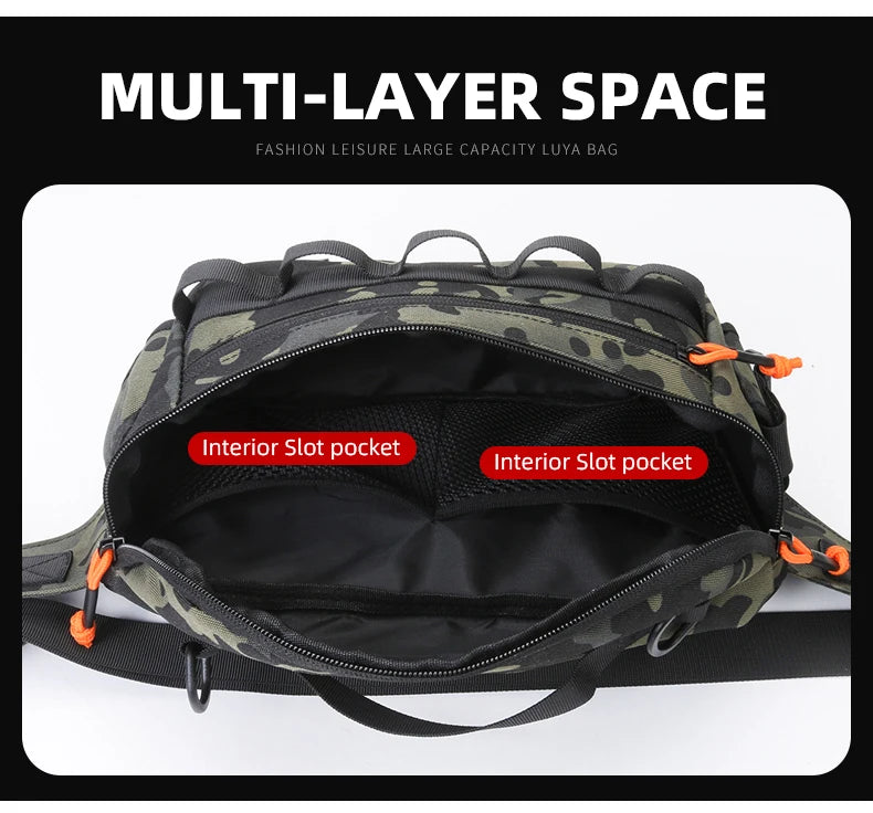 Fishing chest waist bag tactical outdoor tourism sports fishing bait bag hunting camping hiking bicycle bag mountaineering
