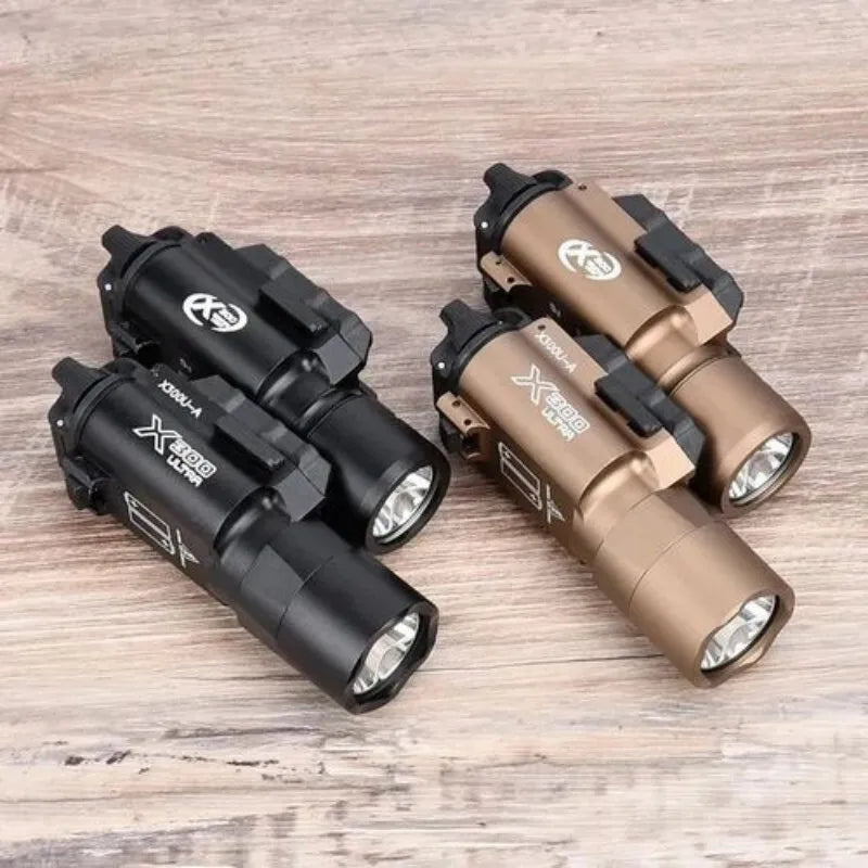 Tactical Surefir X300 X300U Ultra X300V X400 Metal Pistol Gun Strobe LED Light Fit 20mm Rail Airsoft Hanging Hunting Flashlight