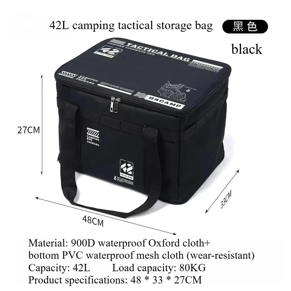 Outdoor Storage Bag 30-42L Large Capacity Folding Storage Box Picnic Camping Equipment Storage Box Portable Waterproof Handbag