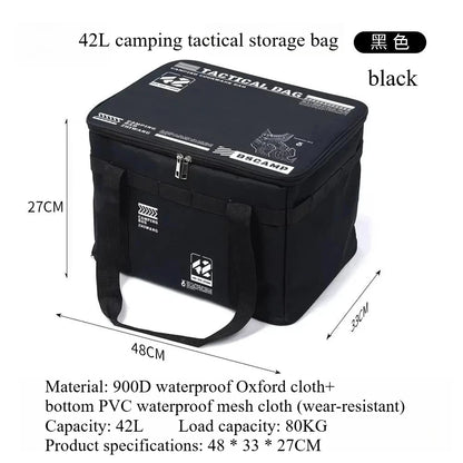 Outdoor Storage Bag 30-42L Large Capacity Folding Storage Box Picnic Camping Equipment Storage Box Portable Waterproof Handbag