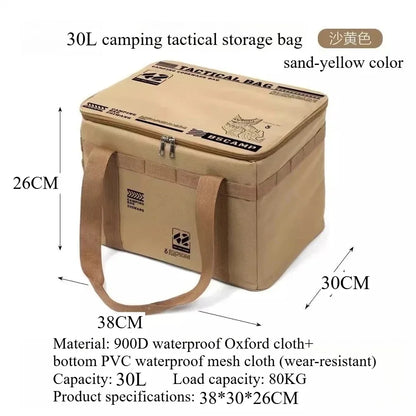 Outdoor Storage Bag 30-42L Large Capacity Folding Storage Box Picnic Camping Equipment Storage Box Portable Waterproof Handbag