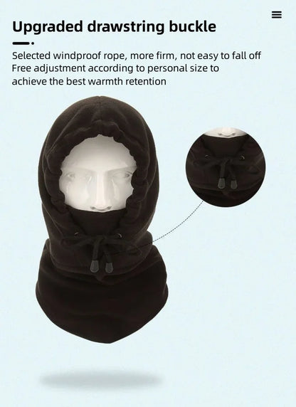 Winter Men's and Women's Hats Fashion Warm Hats Waterproof Warm Wool Balaclava Hats Hooded Neck Warm Hiking Scarves