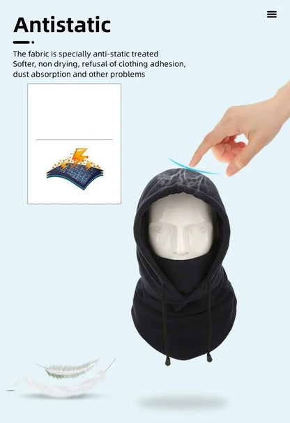 Winter Men's and Women's Hats Fashion Warm Hats Waterproof Warm Wool Balaclava Hats Hooded Neck Warm Hiking Scarves