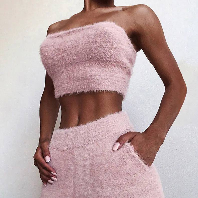 Summer Women's Casual Plush Two-Piece Set OM9353