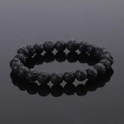 Elastic Beaded Bracelet with Natural Tiger Eye Stones