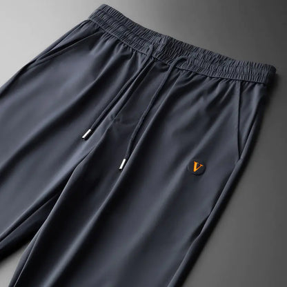 Black Summer Men's Quick-Drying Polo and Trousers Set